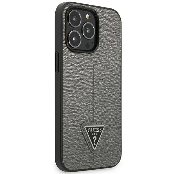 Etui Guess GUHCP14XPSATLG do Apple iPhone 14 Pro Max 6,7" srebrny/silver hardcase SaffianoTriangle Logo
