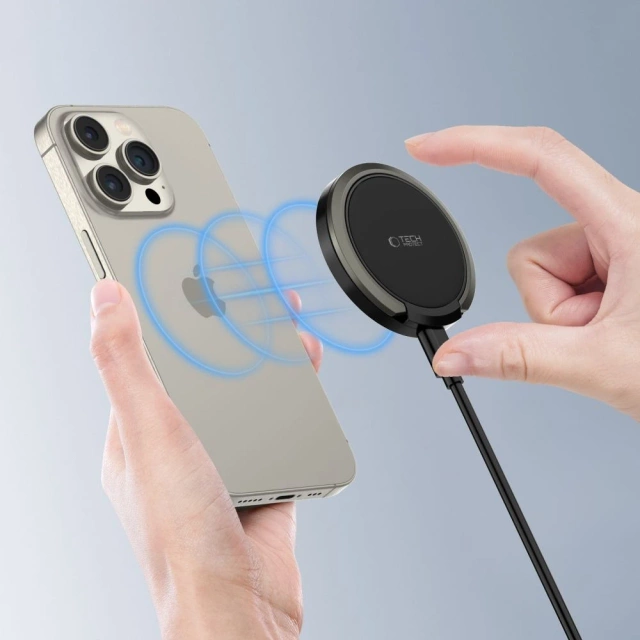 Nabíjačka MagSafe Tech-Protect QI15W-A33 čierna 15W stojan