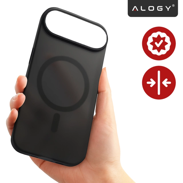 Puzdro Apple iPhone 17 Air – matný kryt MagSafe s ochranou šošovky, tenký a odolný voči poškriabaniu, perfektne sedí – Alogy Skinny MatteCase™ čierny
