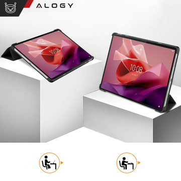 Schutzhülle für Lenovo Tab P12 12.7 TB-370 Tablet, Alogy Book Cover Case, Schwarz