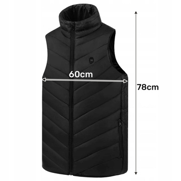 Heated Vest Women Men Sleeveless Jacket USB Quilted Heated Electric Winter Unisex Size XL Black