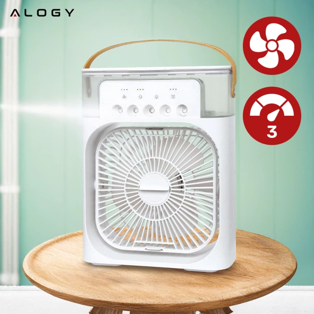 Alogy DeskBreeze™ stolová klimatizácia 3 v 1, malý podlahový obehový ventilátor so zvlhčovačom, časovačom a LED podsvietením, USB-C