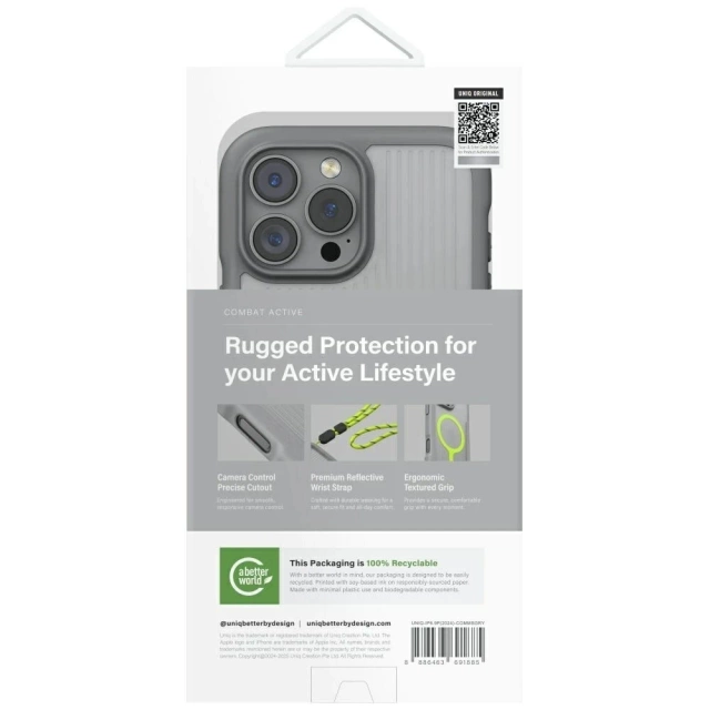 Etui do iPhone 16 Pro Max UNIQ Combat Active MagClick Szare