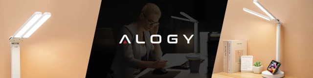 Lampa Alogy dvojitá stolná LED lampa stojaca na stole s batériou školského kresliča White