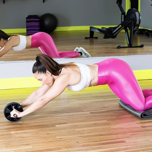 Kółko roller do ćwiczeń mięśni brzucha biceps ABS Wheel Fitness koło trening sport czarny