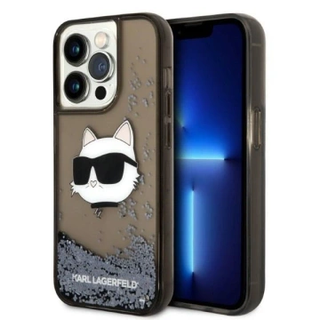 Etui Karl Lagerfeld KLHCP14XLNCHCK na iPhone 14 Pro Max 6,7" pevné puzdro Glitter Choupette Head czarny/čierna