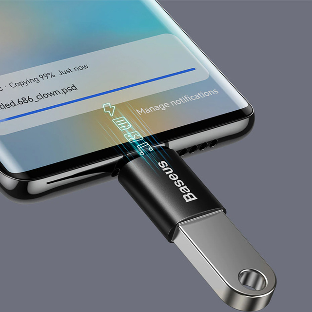 Adaptér Baseus Mini OTG Adaptér Adaptér USB-A na USB-C typu C černý
