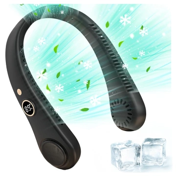 Alogy BreezeNeck™ Neck Fan Mini Air Circulator with Display 1500mAh Black