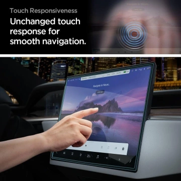Tvrzené sklo Spigen Glas.tr "EZ FIT" Tesla Model X 2022 / Model S 2021 černé