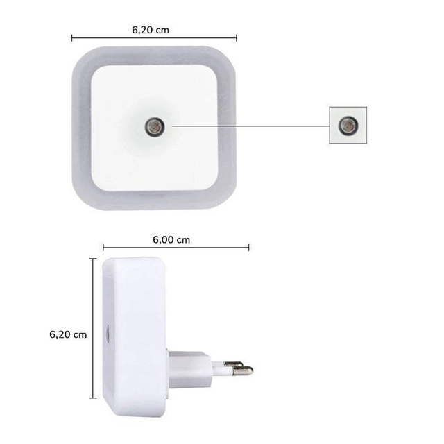 LED noční světlo se soumrakovým senzorem pro kontaktní bílé