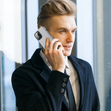 Kryt puzdra Dux Ducis Fino pokrytý nylonovým materiálom iPhone 13 Pro Max šedý