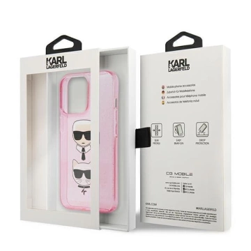 Karl Lagerfeld KLHCP13LKCTUGLP iPhone 13 Pro / 13 6.1" Pink / Pink Hardcase Glitter Karl`s