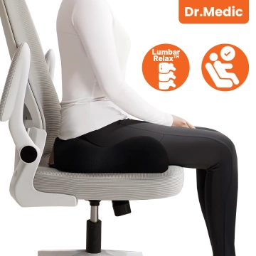 Ergonomický kancelářský polštář DR.MEDIC SeatRest™ na autosedačku, opora kostrče, na kancelářskou židli, autosedačku