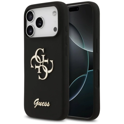 Etui Guess Silicone Big 4G Script do iPhone 17 Pro Black