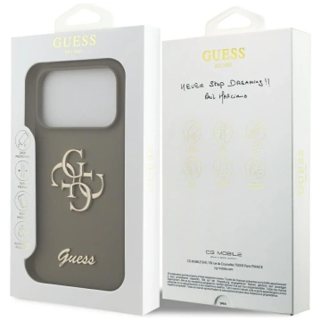 Etui Guess do iPhone 17 Pro Silicone Big 4G Script Brown