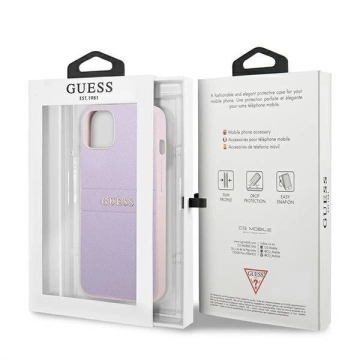 Etui Guess GUHCP13SPSASBPU für Apple iPhone 13 Mini 5,4" fioletowy/lila Saffiano Hot Stamp