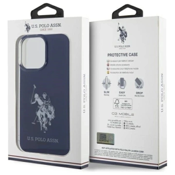 Etui do iPhone 15 Pro Max US Polo Shiny Big Logo Granatowe