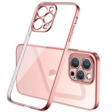 Alogy TPU Luxury Case with Camera Protector for Apple iPhone 12 Pro Pink Clear Glass