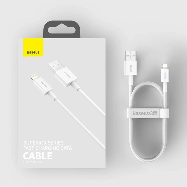 Baseus Superior USB kabel - Lightning 2,4A 0,25 m bílý (CALYS-02)