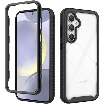 Case for Samsung Galaxy S24 Plus Armored Cover Hydrogel Screen Film Case 360 ​​Defense Pro Black