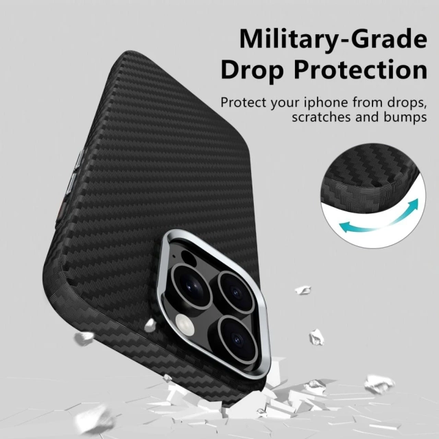 Pouzdro MagSafe Tech-Protect Ion Carbon pro iPhone 16e černé/stříbrné