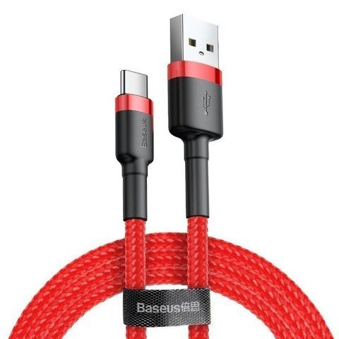 Baseus Kabel Cafule USB-C Type C 2A 3m Czerwono-czarny