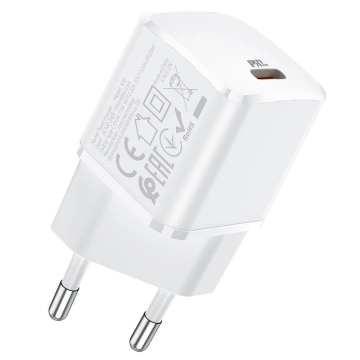 Настінний зарядний пристрій HOCO Type C PD 20W, білий