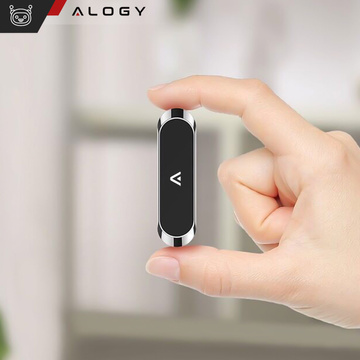 Автомобільний тримач x2, набір Alogy, магнітний, самоклеючий, чорний