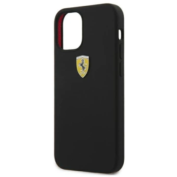 Puzdro Ferrari iPhone 12 mini 5,4" čierne/čierne pevné puzdro On Track Silicone