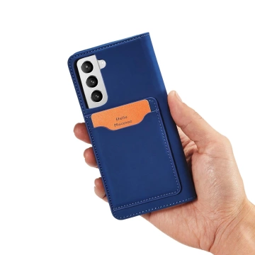 Magnet Card Case case for Samsung Galaxy S22 (S22 Plus) cover card wallet stand blue