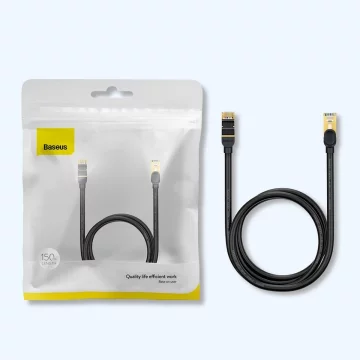 Baseus Speed ​​​​Seven sieťový kábel RJ45 10Gbps 5m čierny (WKJS010501)