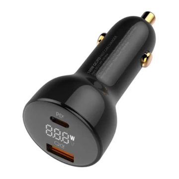LDNIO C101 car charger, USB-C, 100W USB-C to Lightning cable (black)