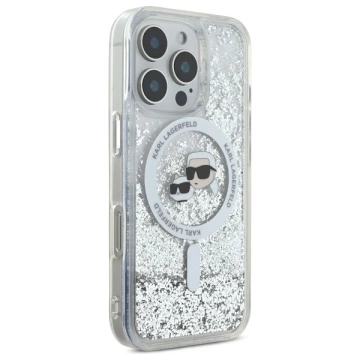 Etui Karl Lagerfeld pre iPhone 16 Pro Max 6,9" Magsafe Hardcase Transparent Liquid Glitter Karl