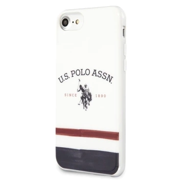 US Polo Tricolor Pattern Collection Handyhülle iPhone 7/8/SE 2020 / SE 2022 weiß/weiß