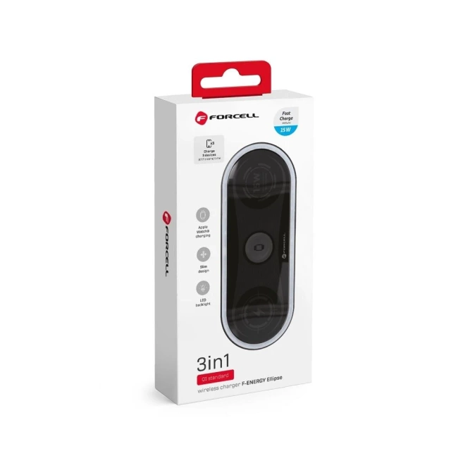 Індуктивний зарядний пристрій 3-в-1 Forcell Ellipse Qi для iPhone, годинника та AirPods 15 Вт