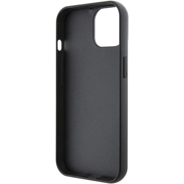 Etui Karl Lagerfeld KLHCP15SGKNPSK na iPhone 15 6,1" černý/černý pevný obal Pevný třpyt Ikonik Logo Kovový kolík