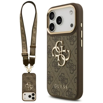 Etui Guess 4G Big Classic Logo Big Strap Metal Buttons do iPhone 17 Pro Brązowy