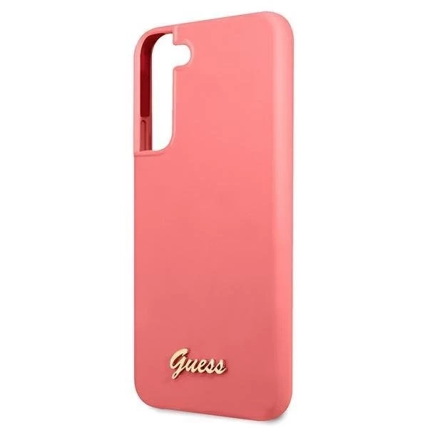 Guess GUHCS22MLSLMGFU S22 S906 fuksja/fuchsia hardcase Silicone Script Metal Logo