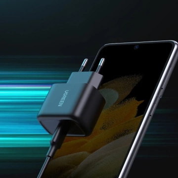 Uzelená nabíjačka USB typu C 25 W napájanie Kábel USB typu C 2 m čierny (50581)