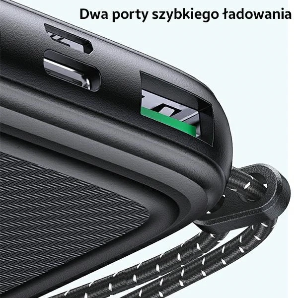 USAMS Powerbank PB56 10000mAh 22.5W 2xQC3.0 PD Fast Charge Czarny/Schwarz 10KCD15101 (US-CD151)