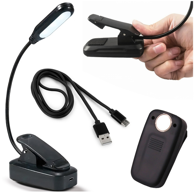 Alogy LED-Nachttischlampe für Schreibtisch, Lesetischlampe, verstellbar, flexibel, kabellos, Micro-USB, Schwarz