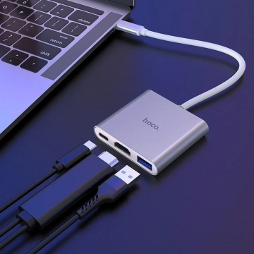 HOCO Adaptérový HUB HB14 Typ C (USB3.0 HDMI PD 67W) [EOL]