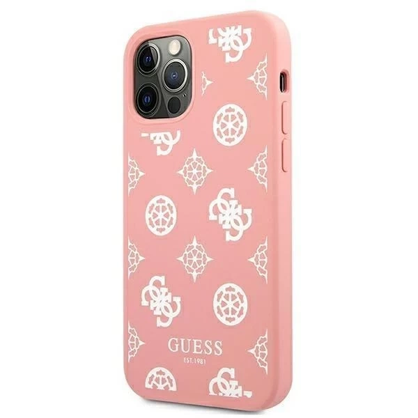 Guess GUHCP12LLSPEWPI iPhone 12 Pro Max 6,7" Różowy/ružové pevné puzdro Peony Collection