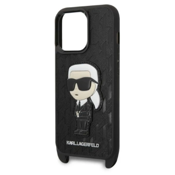Захисний чохол для телефону Karl Lagerfeld KLHCP14LSTKMK для Apple iPhone 14 Pro 6.1" black/black hardcase Monogram Ikonik Patch