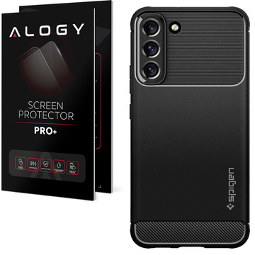 Puzdro pre Samsung Galaxy S22 puzdro Spigen Rugged Armor Matte Black Glass