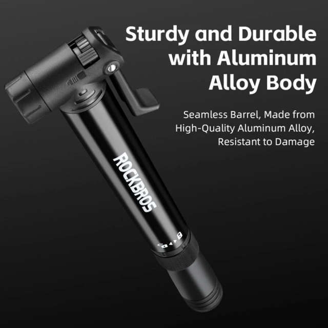 Rockbros 42320010001 hand pump for bicycle screwdriver - black