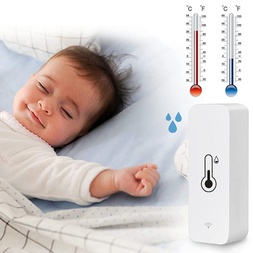 Smart kit 2x WiFi Alogy snímač teploty a vlhkosti Tuya Smart Life Monitor teplomer biely