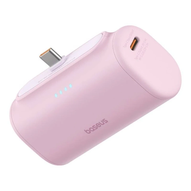 Baseus Compact Powerbank 5000mAh 20W USB-C Mini Fast Charging Pink