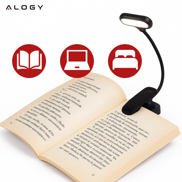 Bezdrátová připínací stolní lampa Alogy LED pro čtení černá