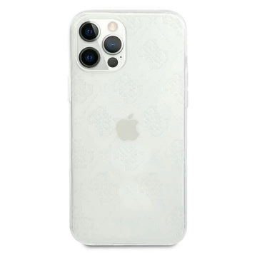 Guess GUHCP12M3D4GTR iPhone 12/12 Pro 6,1" průhledné pevné pouzdro 4G 3D Pattern Collection
